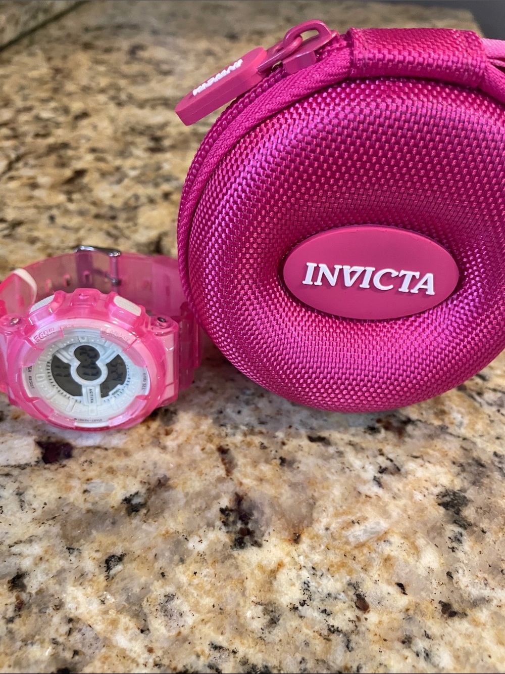 Invicta Women's Pink Travel Watch Case with Matching Pink Activa Digital Watch